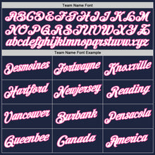 Load image into Gallery viewer, Custom Navy White-Pink Authentic Throwback Basketball Jersey