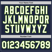 Load image into Gallery viewer, Custom Navy White-Neon Green Authentic Throwback Basketball Jersey