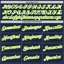 Load image into Gallery viewer, Custom Navy White-Neon Green Authentic Throwback Basketball Jersey