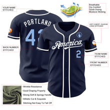 Load image into Gallery viewer, Custom Navy Light Blue-White Authentic Baseball Jersey