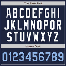 Load image into Gallery viewer, Custom Navy Light Blue-White Authentic Baseball Jersey