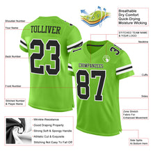 Load image into Gallery viewer, Custom Neon Green Black-White Mesh Authentic Football Jersey