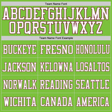 Load image into Gallery viewer, Custom Neon Green White-Burgundy Mesh Authentic Football Jersey