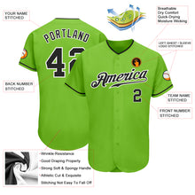 Load image into Gallery viewer, Custom Neon Green Black-White Authentic Baseball Jersey