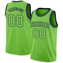 Load image into Gallery viewer, Custom Neon Green Neon Green-Navy Authentic Basketball Jersey