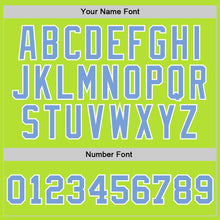 Load image into Gallery viewer, Custom Neon Green Light Blue-White Authentic Throwback Basketball Jersey