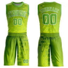 Load image into Gallery viewer, Custom Neon Green Neon Green-Gold Round Neck Sublimation Basketball Suit Jersey