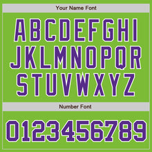 Load image into Gallery viewer, Custom Neon Green Purple-White Authentic Baseball Jersey