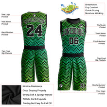 Load image into Gallery viewer, Custom Neon Green Black-White Round Neck Sublimation Basketball Suit Jersey
