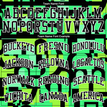 Load image into Gallery viewer, Custom Neon Green Black-White Music Festival Round Neck Sublimation Basketball Suit Jersey