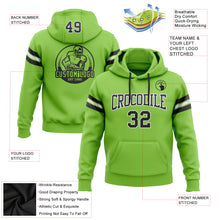 Load image into Gallery viewer, Custom Stitched Neon Green Black-White Football Pullover Sweatshirt Hoodie