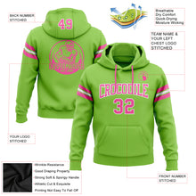 Load image into Gallery viewer, Custom Stitched Neon Green Pink-White Football Pullover Sweatshirt Hoodie