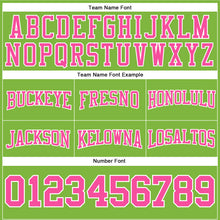 Load image into Gallery viewer, Custom Stitched Neon Green Pink-White Football Pullover Sweatshirt Hoodie