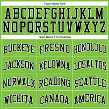 Load image into Gallery viewer, Custom Neon Green White Pinstripe Black-White Authentic Basketball Jersey