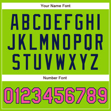 Load image into Gallery viewer, Custom Neon Green Pink-Navy Authentic Baseball Jersey