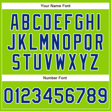 Load image into Gallery viewer, Custom Neon Green Royal-White Authentic Baseball Jersey