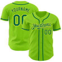 Load image into Gallery viewer, Custom Neon Green Kelly Green-Neon Yellow Authentic Baseball Jersey