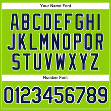 Load image into Gallery viewer, Custom Neon Green Navy Pinstripe White Authentic Baseball Jersey