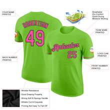 Load image into Gallery viewer, Custom Neon Green Pink-Black Performance T-Shirt
