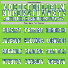 Load image into Gallery viewer, Custom Neon Green Royal-White Mesh Authentic Football Jersey