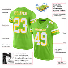 Load image into Gallery viewer, Custom Neon Green White-Yellow Mesh Authentic Football Jersey