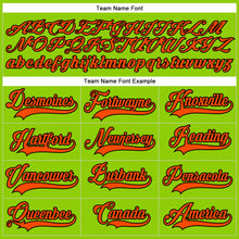 Load image into Gallery viewer, Custom Neon Green Orange-Black Hockey Lace Neck Jersey