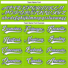 Load image into Gallery viewer, Custom Neon Green White-Navy Hockey Lace Neck Jersey