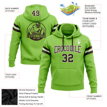 Load image into Gallery viewer, Custom Stitched Neon Green Brown-White Football Pullover Sweatshirt Hoodie