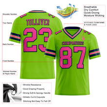 Load image into Gallery viewer, Custom Neon Green Pink-Navy Authentic Football Jersey