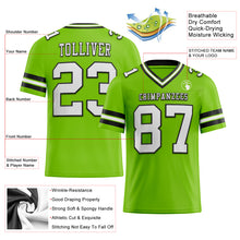 Load image into Gallery viewer, Custom Neon Green White-Black Authentic Football Jersey
