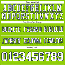 Load image into Gallery viewer, Custom Neon Green White-Navy Authentic Football Jersey