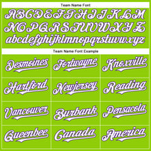 Load image into Gallery viewer, Custom Neon Green White-Purple Authentic Baseball Jersey