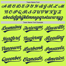 Load image into Gallery viewer, Custom Neon Green Navy-White Authentic Throwback Baseball Jersey