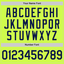 Load image into Gallery viewer, Custom Neon Green Navy-White Authentic Throwback Baseball Jersey