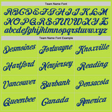 Load image into Gallery viewer, Custom Neon Green Royal-White Authentic Throwback Basketball Jersey