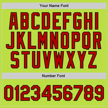 Load image into Gallery viewer, Custom Neon Green Red-Black Authentic Throwback Basketball Jersey