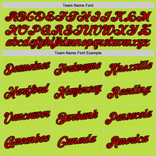 Load image into Gallery viewer, Custom Neon Green Red-Black Authentic Throwback Basketball Jersey