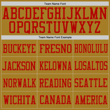 Load image into Gallery viewer, Custom Old Gold Red Mesh Authentic Football Jersey