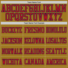 Load image into Gallery viewer, Custom Old Gold Red-Navy Mesh Authentic Football Jersey