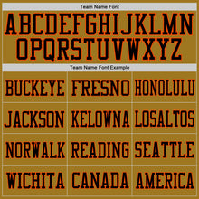 Load image into Gallery viewer, Custom Old Gold Black-Orange Mesh Authentic Football Jersey