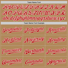 Load image into Gallery viewer, Custom Old Gold Red-White Authentic Baseball Jersey