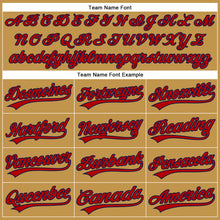 Load image into Gallery viewer, Custom Old Gold Red-Navy Authentic Baseball Jersey