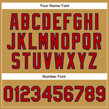 Load image into Gallery viewer, Custom Old Gold Red-Navy Authentic Baseball Jersey