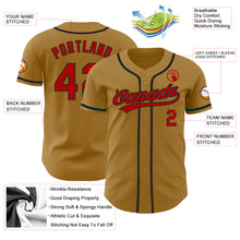 Load image into Gallery viewer, Custom Old Gold Red-Black Authentic Baseball Jersey