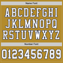 Load image into Gallery viewer, Custom Old Gold White-Navy Mesh Authentic Football Jersey