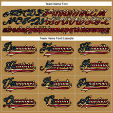 Load image into Gallery viewer, Custom Old Gold Vintage USA Flag Black-Cream Hockey Lace Neck Jersey