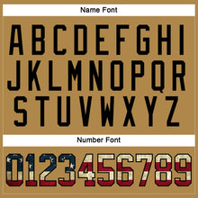 Load image into Gallery viewer, Custom Old Gold Vintage USA Flag Black-Cream Hockey Lace Neck Jersey