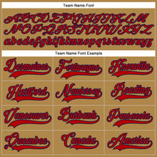 Load image into Gallery viewer, Custom Old Gold Red-Navy Hockey Lace Neck Jersey