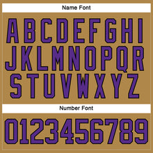 Load image into Gallery viewer, Custom Old Gold Purple-Black Hockey Lace Neck Jersey