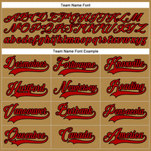 Load image into Gallery viewer, Custom Old Gold Red-Black Hockey Lace Neck Jersey